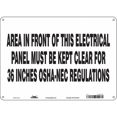 Condor Safety Sign, 10 in Height, 14 in Width, Polyethylene, Horizontal Rectangle, English, 475M76 475M76
