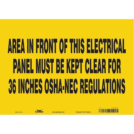 Condor Safety Sign, 10 in Height, 14 in Width, Vinyl, Horizontal Rectangle, English, 475M78 475M78