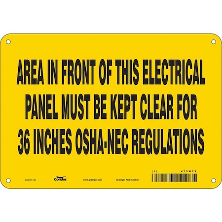 Condor Safety Sign, 7 in Height, 10 in Width, Aluminum, Vertical Rectangle, English, 475M79 475M79