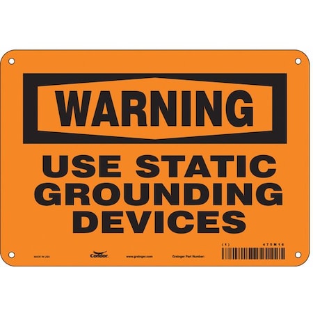 Condor Safety Sign, 7 in Height, 10 in Width, Polyethylene, Vertical Rectangle, English, 475M16 475M16