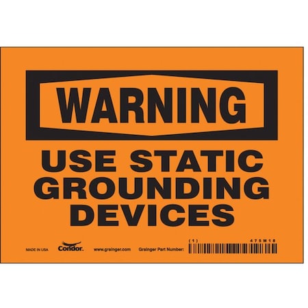 Condor Safety Sign, 5 in Height, 7 in Width, Vinyl, Horizontal Rectangle, English, 475M18 475M18
