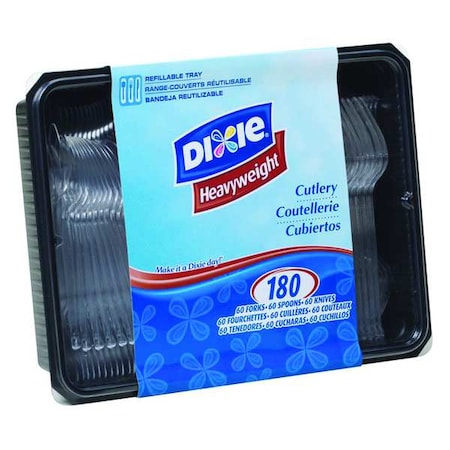 Dixie Disposable Cutlery Set, Unwrapped, PK10 CH0180DX7