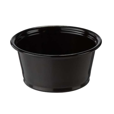Dixie Portion Cup, 2 oz., Plastic, Black, PK12 PP20BLACK