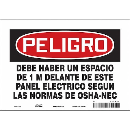 Condor Safety Sign, 10" W, 7" H, 0.004" Thickness 475N85