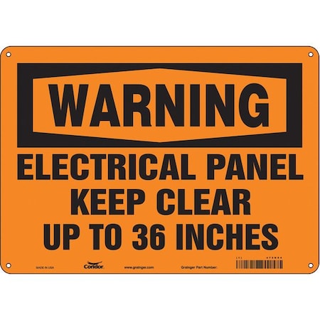 Condor Safety Sign, 10 in Height, 14 in Width, Aluminum, Horizontal Rectangle, English, 475N94 475N94