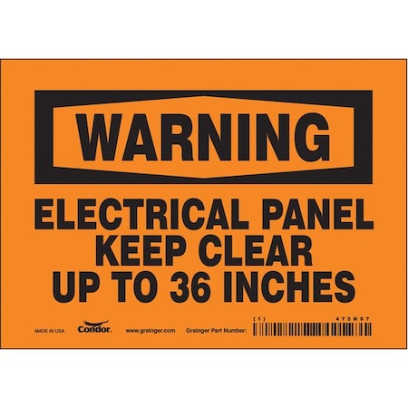 Condor Safety Sign, 5 in Height, 7 in Width, Vinyl, Horizontal Rectangle, English, 475N97 475N97