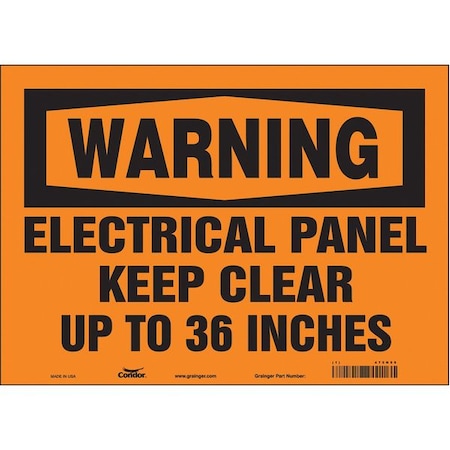 Condor Safety Sign, 10 in Height, 14 in Width, Vinyl, Horizontal Rectangle, English, 475N99 475N99