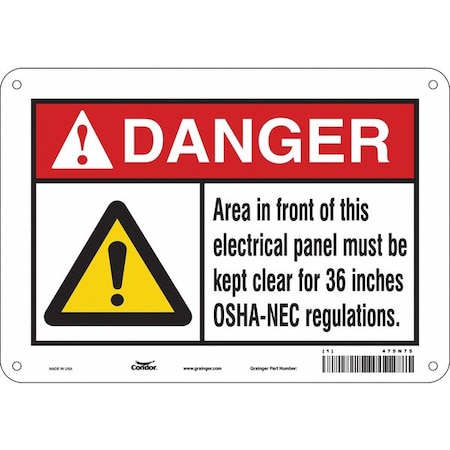 Condor Safety Sign, 7 in Height, 10 in Width, Aluminum, Vertical Rectangle, English, 475N75 475N75