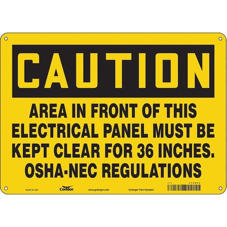 Condor Safety Sign, 10 in Height, 14 in Width, Aluminum, Horizontal Rectangle, English, 475N02 475N02