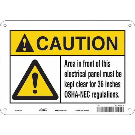 Condor Safety Sign, 7 in Height, 10 in Width, Aluminum, Vertical Rectangle, English, 475N10 475N10