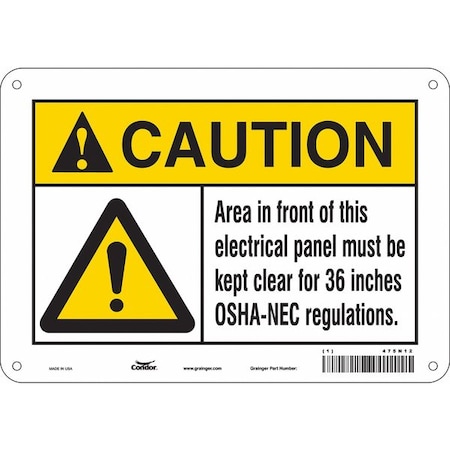Condor Safety Sign, 7 in Height, 10 in Width, Polyethylene, Vertical Rectangle, English, 475N12 475N12