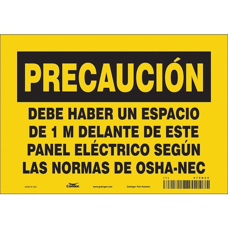 Condor Safety Sign, 10" W, 7" H, 0.004" Thickness 475N20