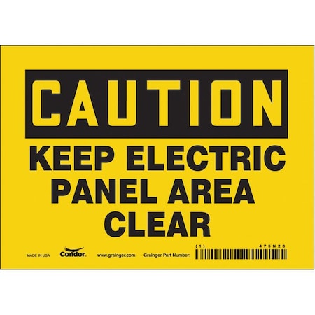 Condor Safety Sign, 5 in Height, 7 in Width, Vinyl, Horizontal Rectangle, English, 475N28 475N28