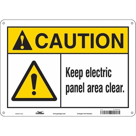 Condor Safety Sign, 10 in Height, 14 in Width, Aluminum, Horizontal Rectangle, English, 475N32 475N32