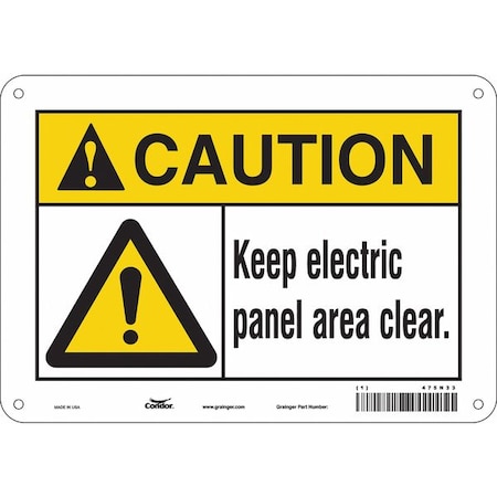 Condor Safety Sign, 7 in Height, 10 in Width, Polyethylene, Vertical Rectangle, English, 475N33 475N33