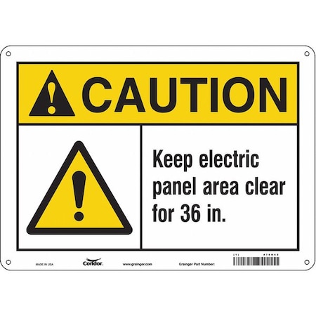 Condor Safety Sign, 10 in Height, 14 in Width, Polyethylene, Horizontal Rectangle, English, 475N42 475N42