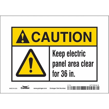 Condor Safety Sign, 5 in Height, 7 in Width, Vinyl, Horizontal Rectangle, English, 475N44 475N44