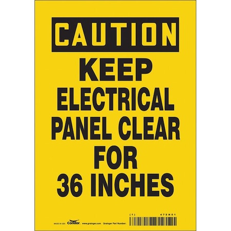 Condor Safety Sign, 10 in Height, 7 in Width, Vinyl, Horizontal Rectangle, English, 475N51 475N51