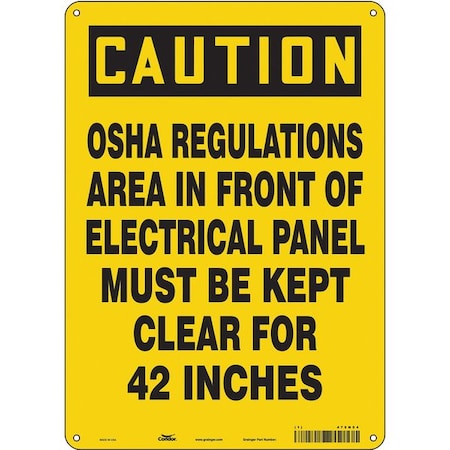 Condor Safety Sign, 14 in Height, 10 in Width, Aluminum, Vertical Rectangle, English, 475N54 475N54