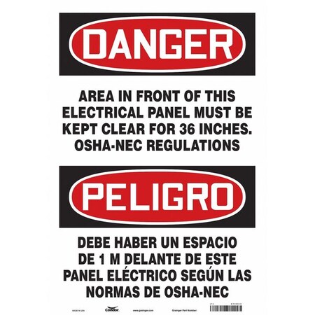 Condor Safety Sign, 14" W, 20" H, 0.004" Thickness, 475N65 475N65