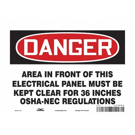 Condor Safety Sign, 7 in Height, 10 in Width, Aluminum, Vertical Rectangle, English, 475N66 475N66