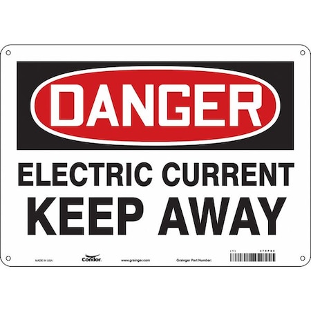 Condor Safety Sign, 10 in Height, 14 in Width, Aluminum, Horizontal Rectangle, English, 475P80 475P80