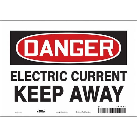 Condor Safety Sign, 7 in Height, 10 in Width, Vinyl, Vertical Rectangle, English, 475P83 475P83