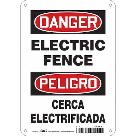 Condor Safety Sign, 7" W, 10" H, 0.055" Thickness, 475P87 475P87
