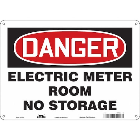 Condor Safety Sign, 10 in Height, 14 in Width, Aluminum, Horizontal Rectangle, English, 475P92 475P92