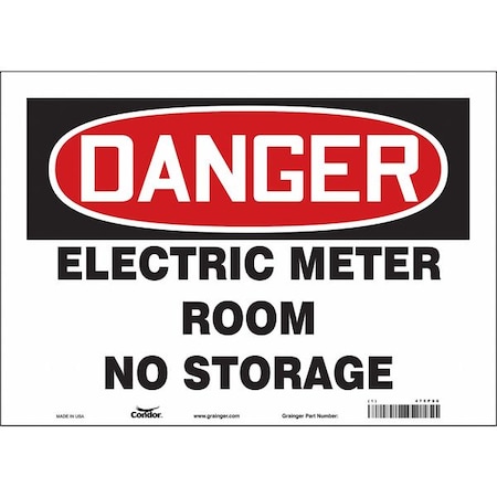 Condor Safety Sign, 10 in Height, 14 in Width, Vinyl, Horizontal Rectangle, English, 475P96 475P96