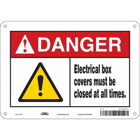 Condor Safety Sign, 7 in Height, 10 in Width, Aluminum, Vertical Rectangle, English, 475P97 475P97