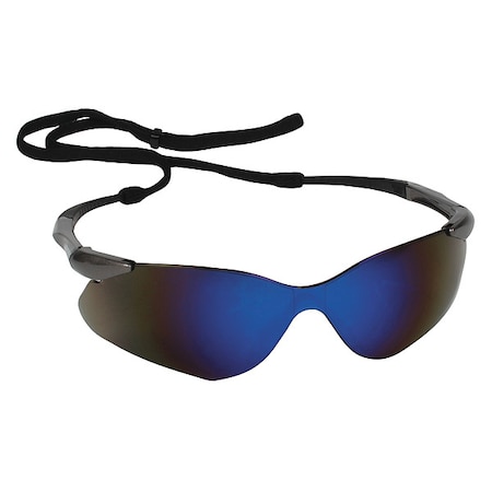 Kleenguard Nemesis VL, Safety Glasses, Anti-Fog & Anti-Scratch, Blue Mirror Lens, Gunmetal Frame, Half-Frame 20471