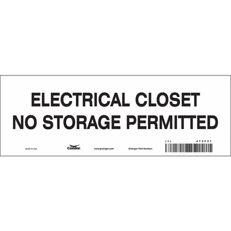 Condor Safety Sign, 10" W, 3-1/2" H, 0.004" Thick, 475P21 475P21