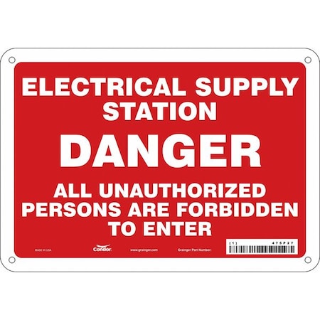 Condor Safety Sign, 7 in Height, 10 in Width, Polyethylene, Vertical Rectangle, English, 475P27 475P27