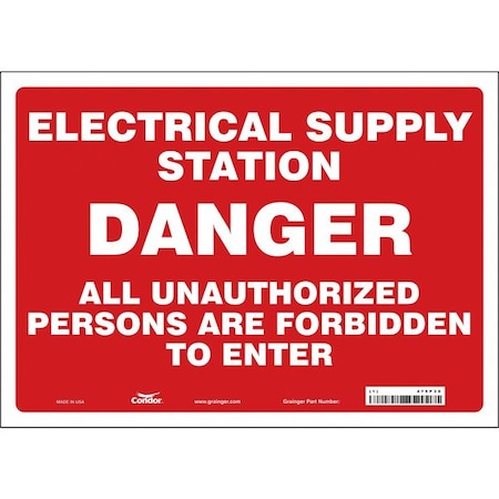 Condor Safety Sign, 10 in Height, 14 in Width, Vinyl, Horizontal Rectangle, English, 475P30 475P30