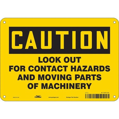 Condor Safety Sign, 7 in Height, 10 in Width, Polyethylene, Vertical Rectangle, English, 475P45 475P45