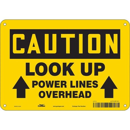 Condor Safety Sign, 7 in Height, 10 in Width, Polyethylene, Vertical Rectangle, English, 475P51 475P51