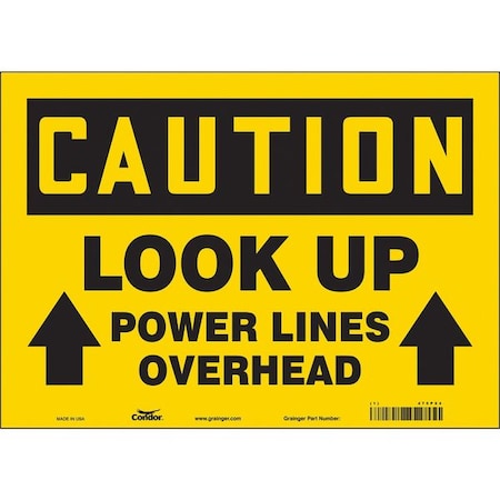 Condor Safety Sign, 10 in Height, 14 in Width, Vinyl, Horizontal Rectangle, English, 475P54 475P54