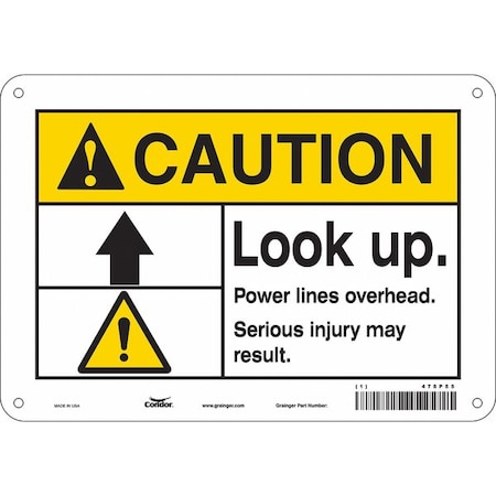 Condor Safety Sign, 7 in Height, 10 in Width, Aluminum, Vertical Rectangle, English, 475P55 475P55