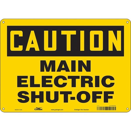 Condor Safety Sign, 10 in Height, 14 in Width, Aluminum, Horizontal Rectangle, English, 475P62 475P62