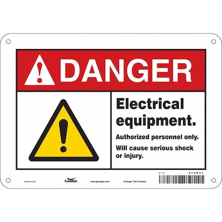 Condor Safety Sign, 7 in Height, 10 in Width, Aluminum, Vertical Rectangle, English, 475R91 475R91