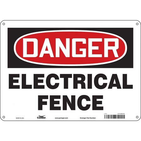 Condor Safety Sign, 10 in Height, 14 in Width, Aluminum, Horizontal Rectangle, English, 475R98 475R98