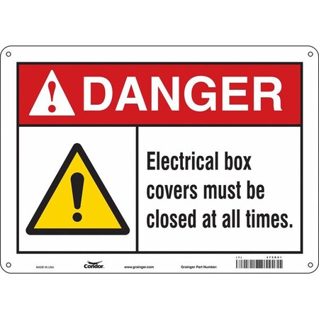 Condor Safety Sign, 10 in Height, 14 in Width, Polyethylene, Horizontal Rectangle, English, 475R01 475R01