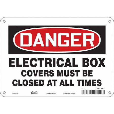 Condor Safety Sign, 7 in Height, 10 in Width, Aluminum, Vertical Rectangle, English, 475R04 475R04