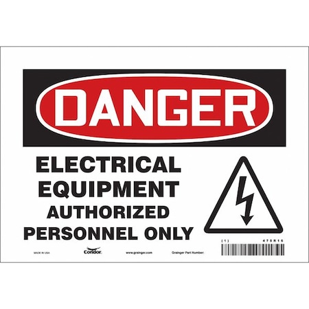 Condor Safety Sign, 7 in Height, 10 in Width, Vinyl, Vertical Rectangle, English, 475R16 475R16
