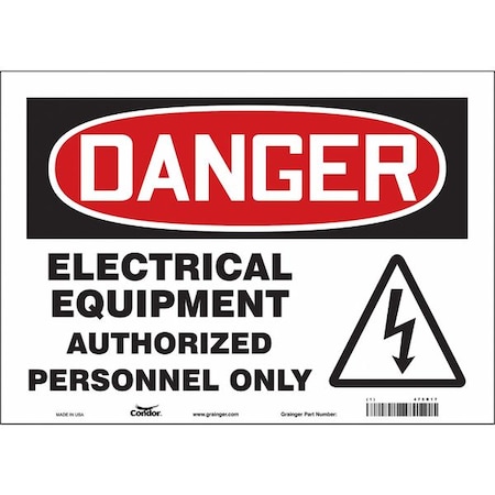 Condor Safety Sign, 10 in Height, 14 in Width, Vinyl, Horizontal Rectangle, English, 475R17 475R17