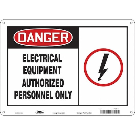 Condor Safety Sign, 10 in Height, 14 in Width, Aluminum, Horizontal Rectangle, English, 475R19 475R19