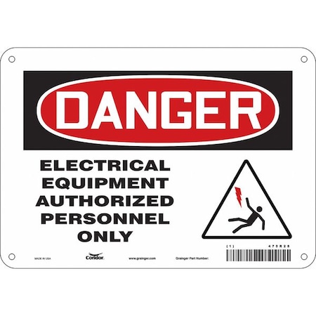 Condor Safety Sign, 7 in Height, 10 in Width, Aluminum, Vertical Rectangle, English, 475R28 475R28