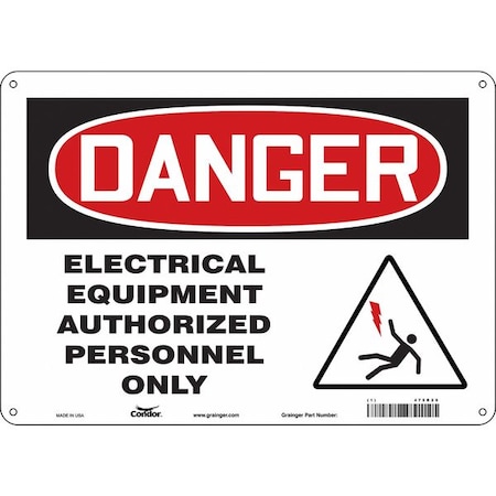 Condor Safety Sign, 10 in Height, 14 in Width, Aluminum, Horizontal Rectangle, English, 475R29 475R29