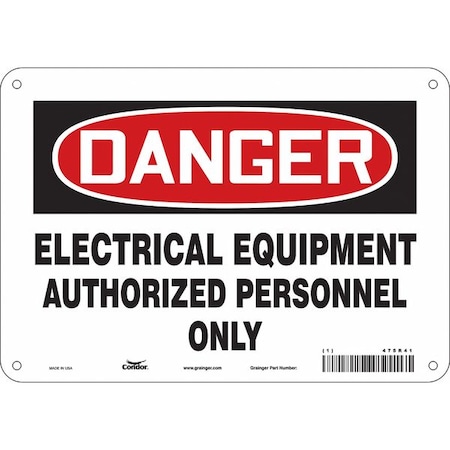 Condor Safety Sign, 7 in Height, 10 in Width, Aluminum, Vertical Rectangle, English, 475R41 475R41